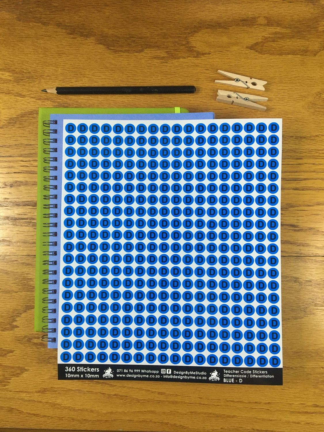 Teacher Code Stickers : Differensiasie / Differentiation - Blue - D