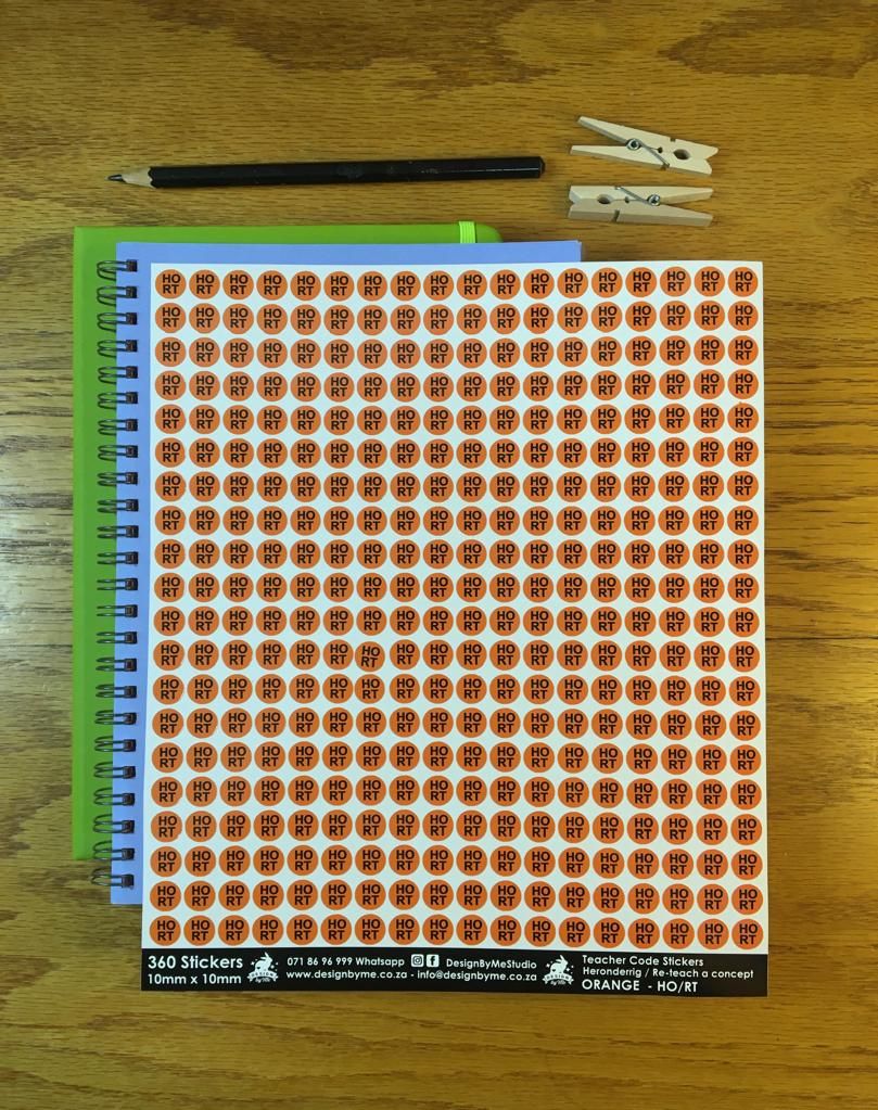 Teacher Code Stickers: Heronderrig / Re-teach a concept - Orange - HO/RT