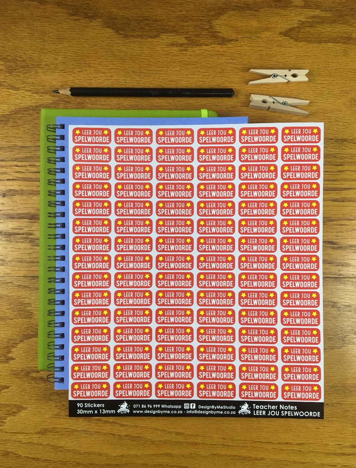Teacher Notes: Leer jou spelwoorde.
