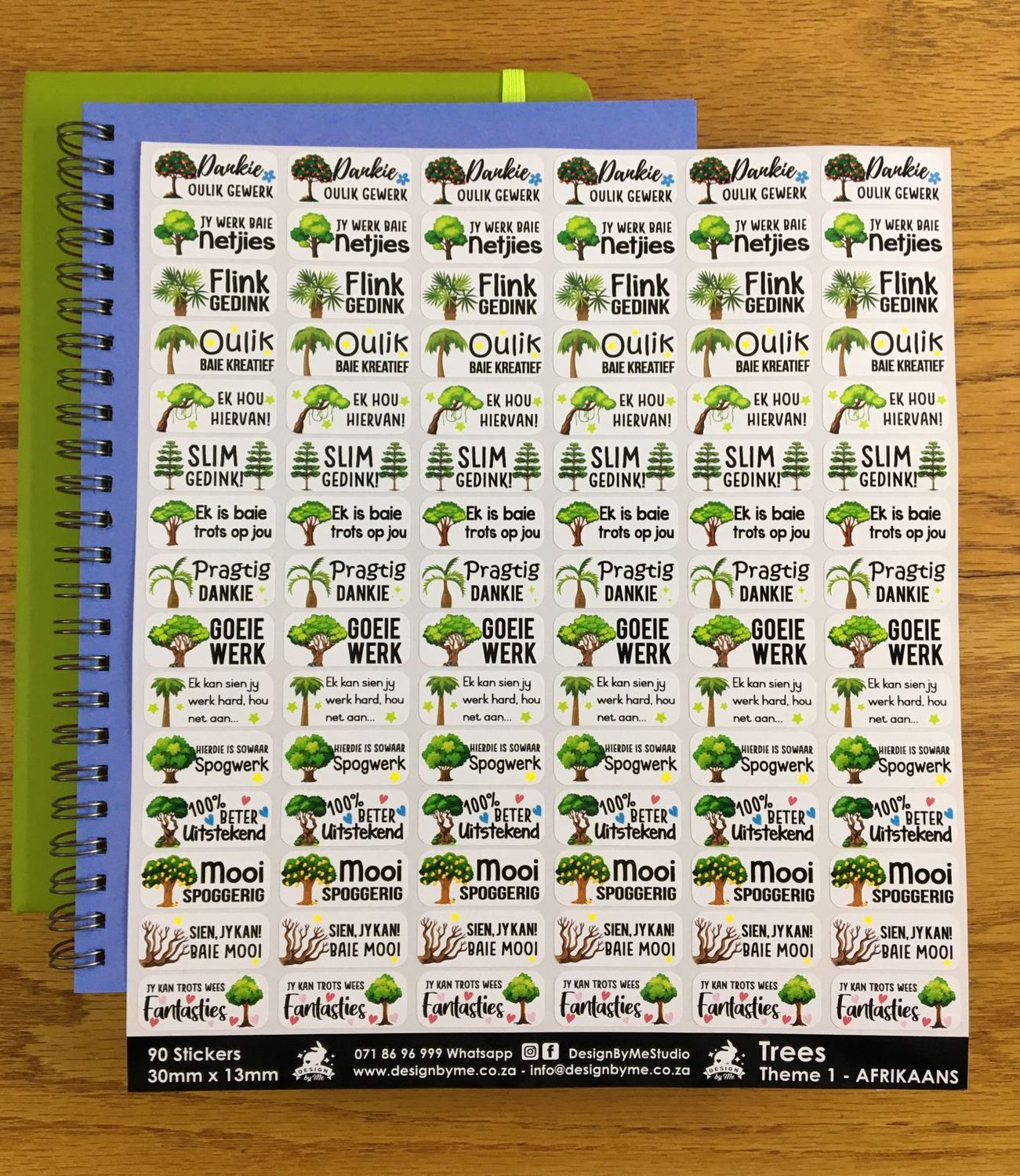 Tree Theme 1 Reward Stickers - Afrikaans