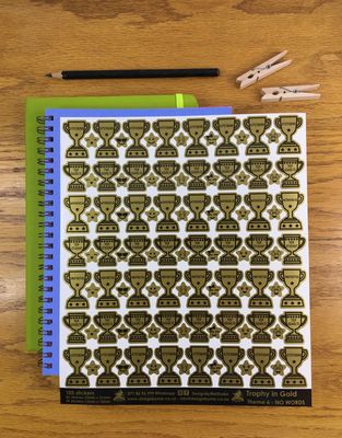 Gold Trophy Award Stickers Theme 6 - Afrikaans Gold Trophy Award Stickers Theme 6 - Afrikaans