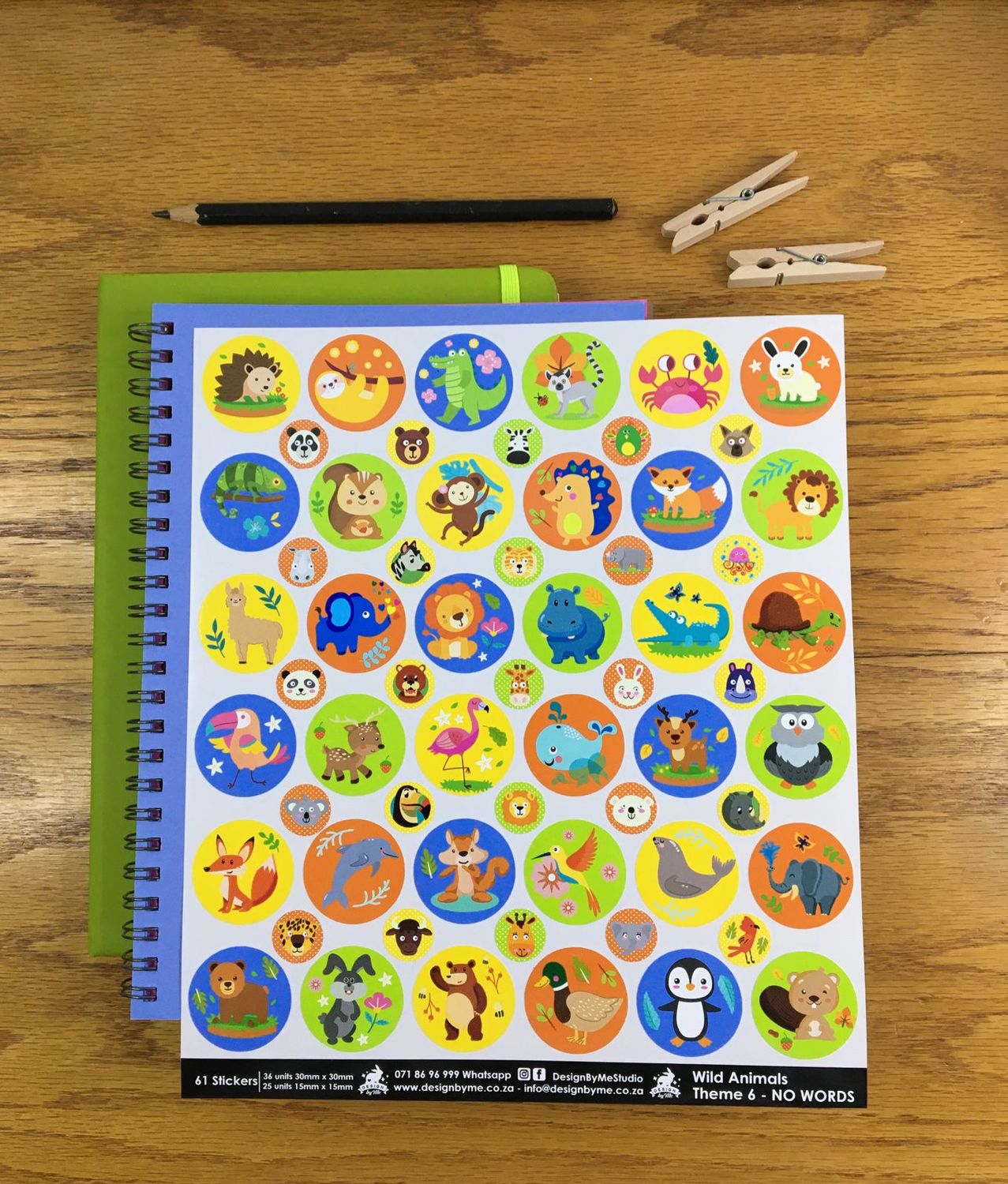Wild Animals Theme 6 - NO WORD StickersS