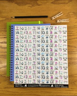 Winter Animals Theme 3 Reward Stickers - Afrikaans