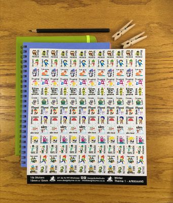 Winter Theme 1 Reward Stickers - Afrikaans