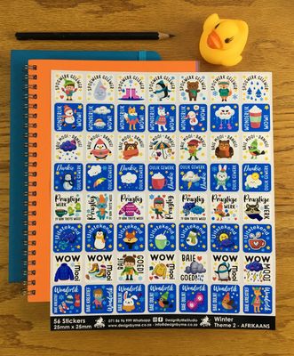 Winter Theme 2 Reward Stickers - Afrikaans
