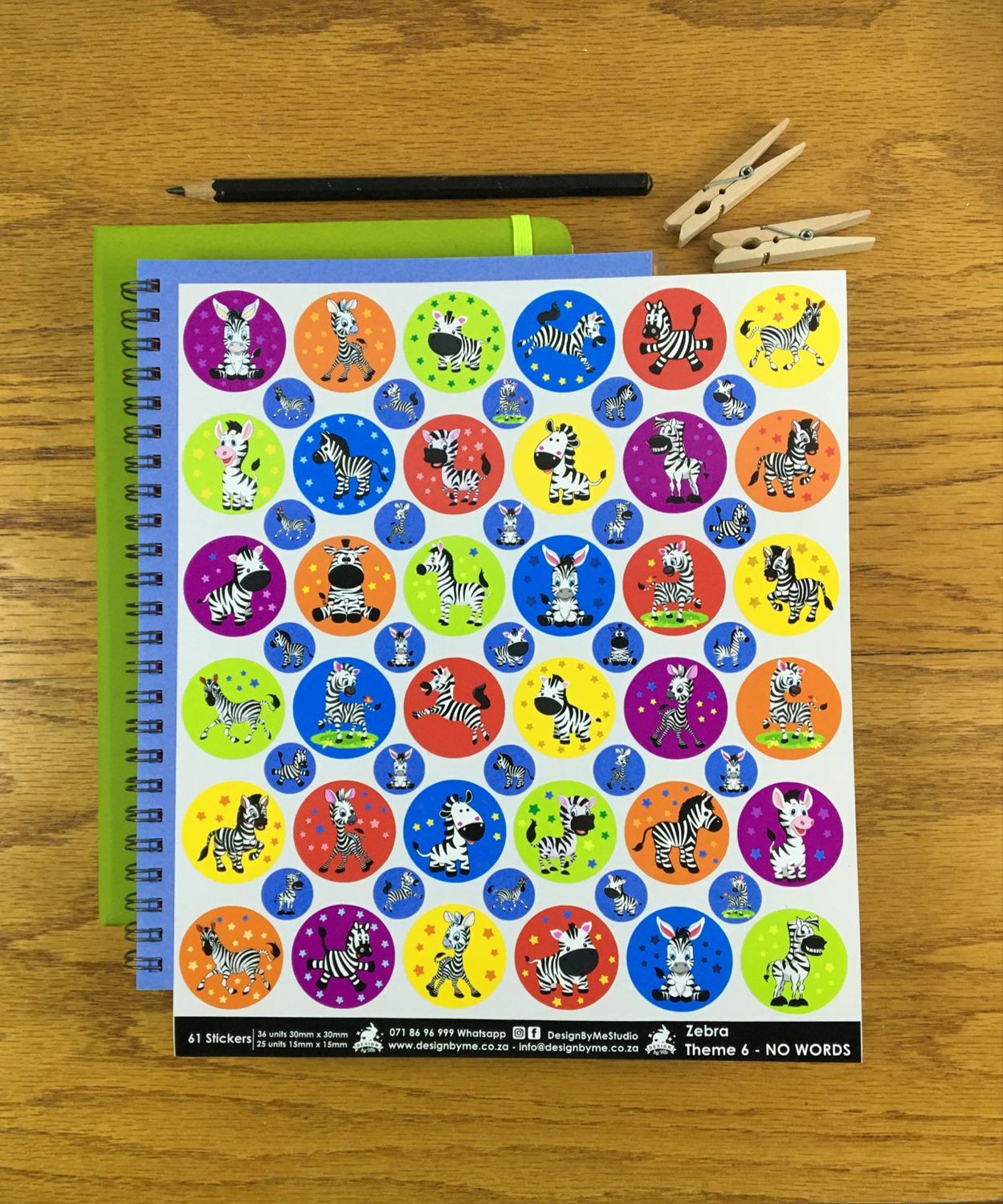 Zebra Theme 6 - NO WORDS Stickers