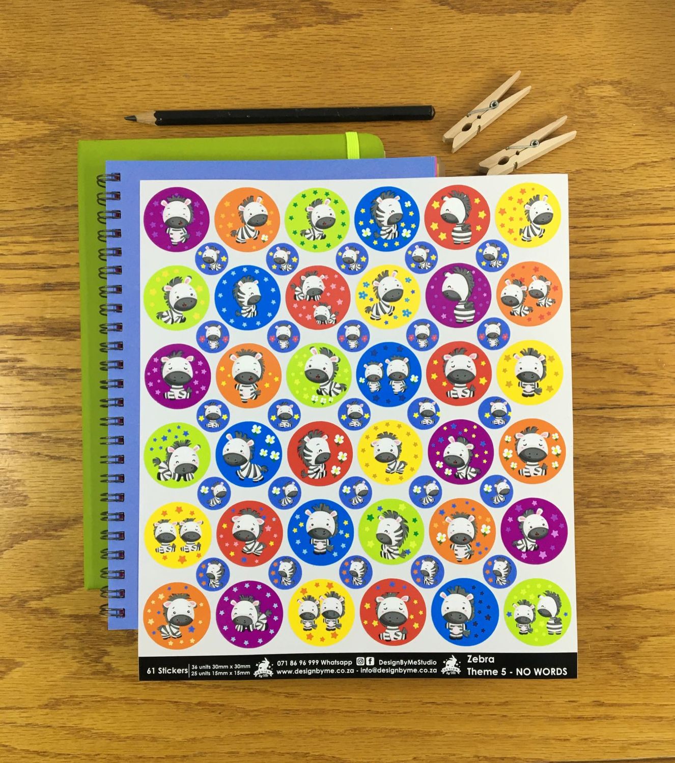 Zebra Theme 5 - NO WORDS Stickers