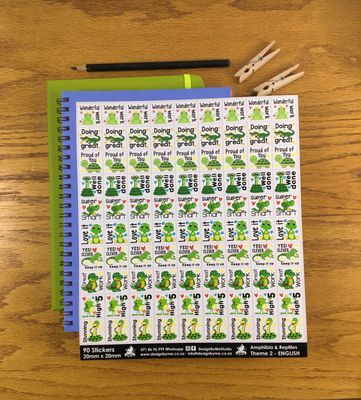 Amphibian and Reptiles Theme 2 Reward Stickers - English