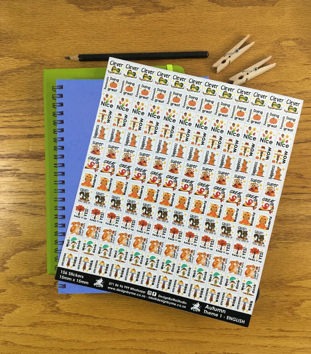Autumn Stickers Theme 1 Reward Stickers - English