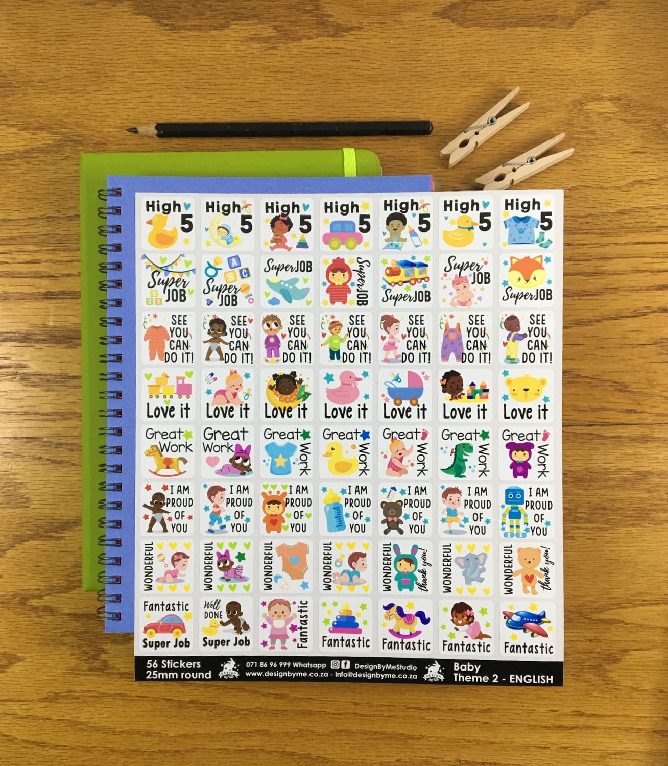 Baby Theme 2 Reward Stickers - English