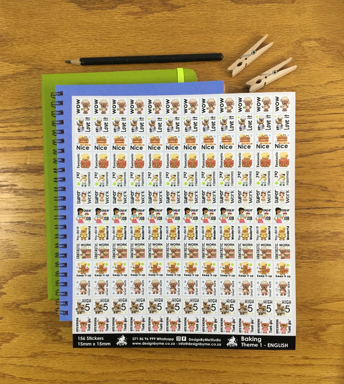 Baking Theme 1 Reward Stickers - English