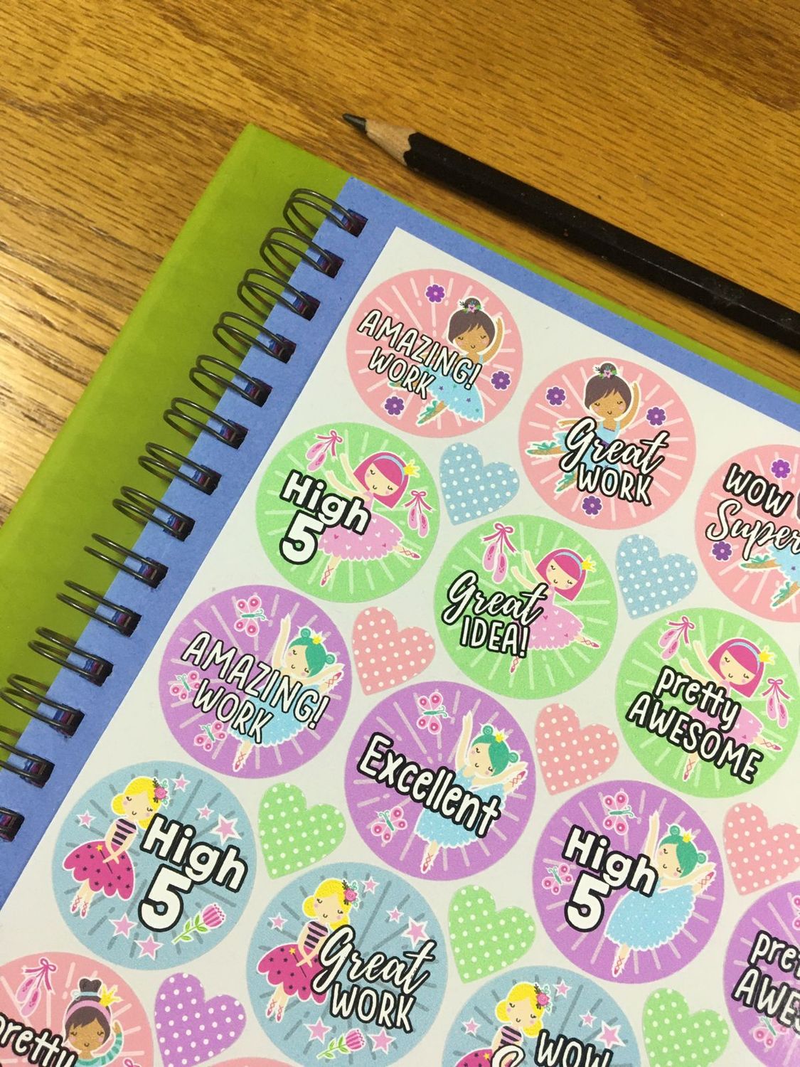 Ballerina Theme 4 Reward Stickers - English