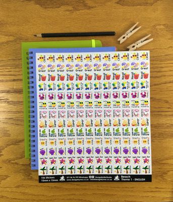 Beach Theme 1 Reward Stickers - English