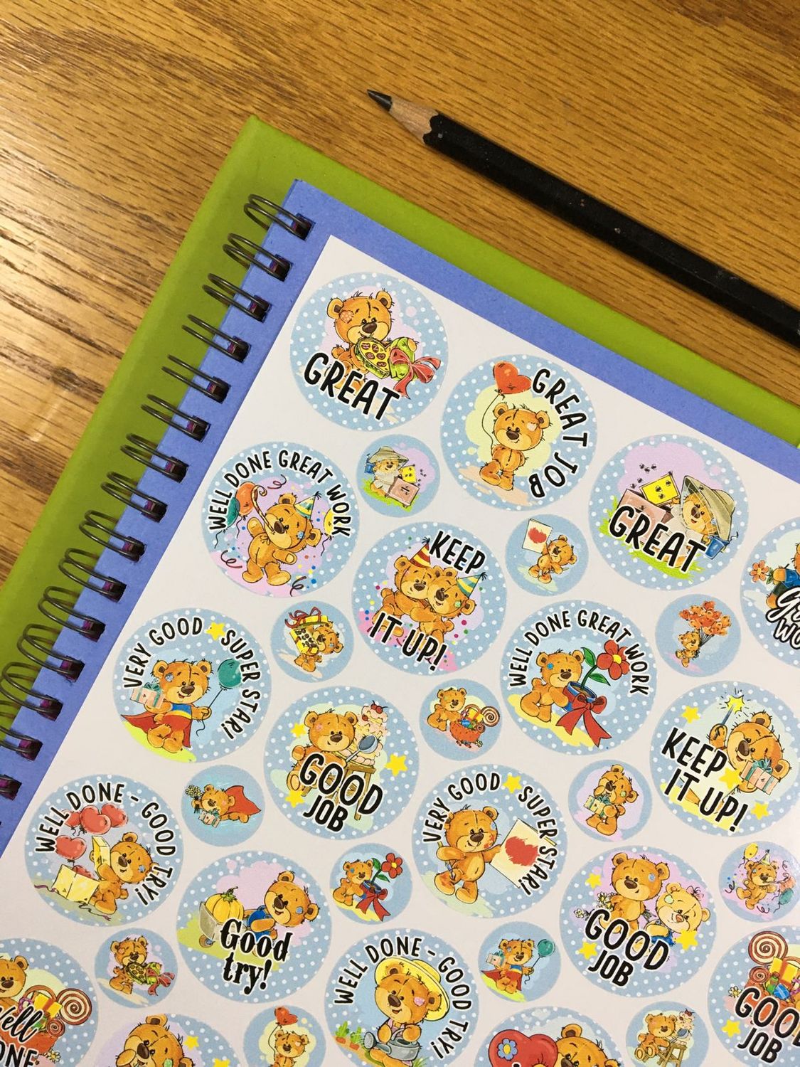 Bear Theme 2 Reward Stickers - English