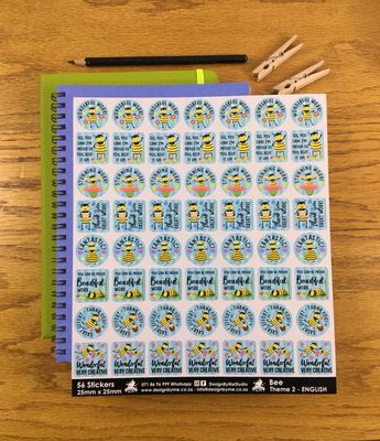 Bee Theme 2 Reward Stickers - English