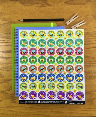 Bee Theme 3 Reward Stickers - English