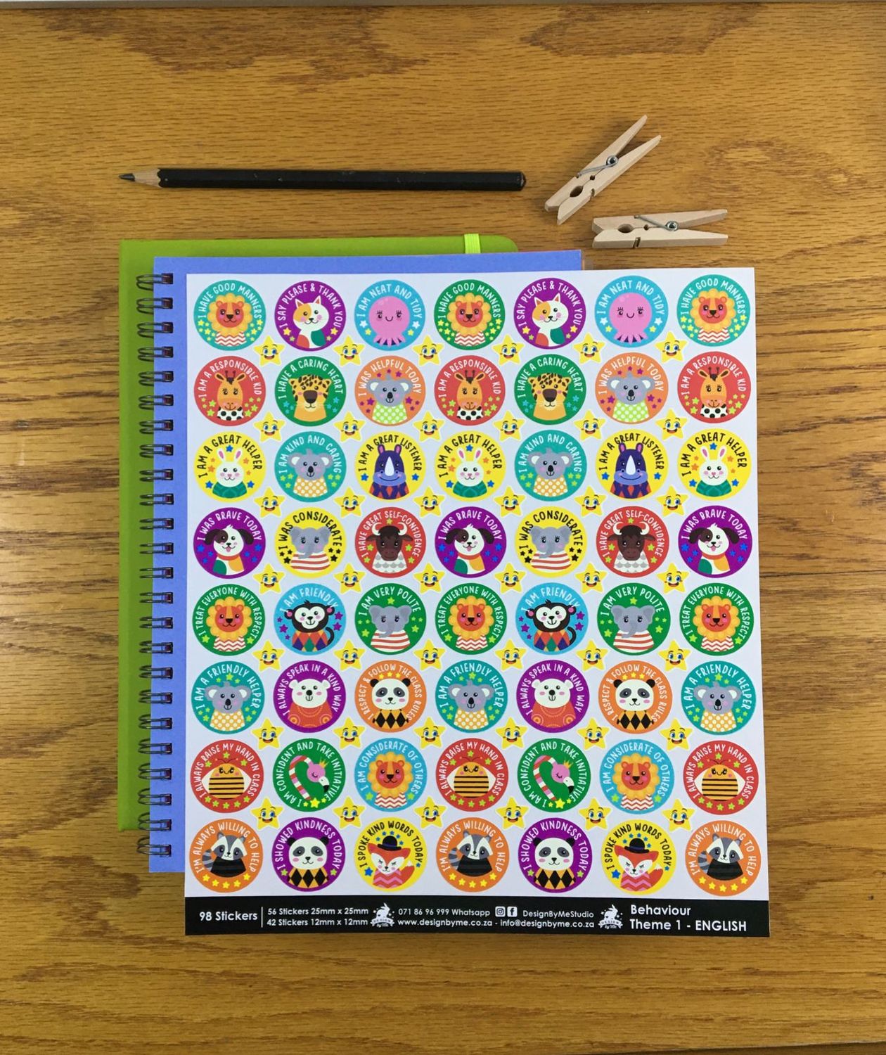 Behaviour Theme 1 Reward Stickers - English
