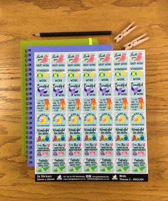Birds Theme 2 Reward Stickers - English