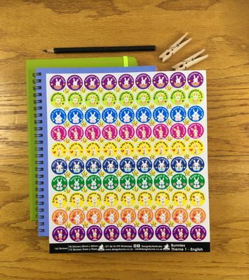 Bunnies Theme 1 Reward Stickers - English Bunnies Theme 1 Reward Stickers - English