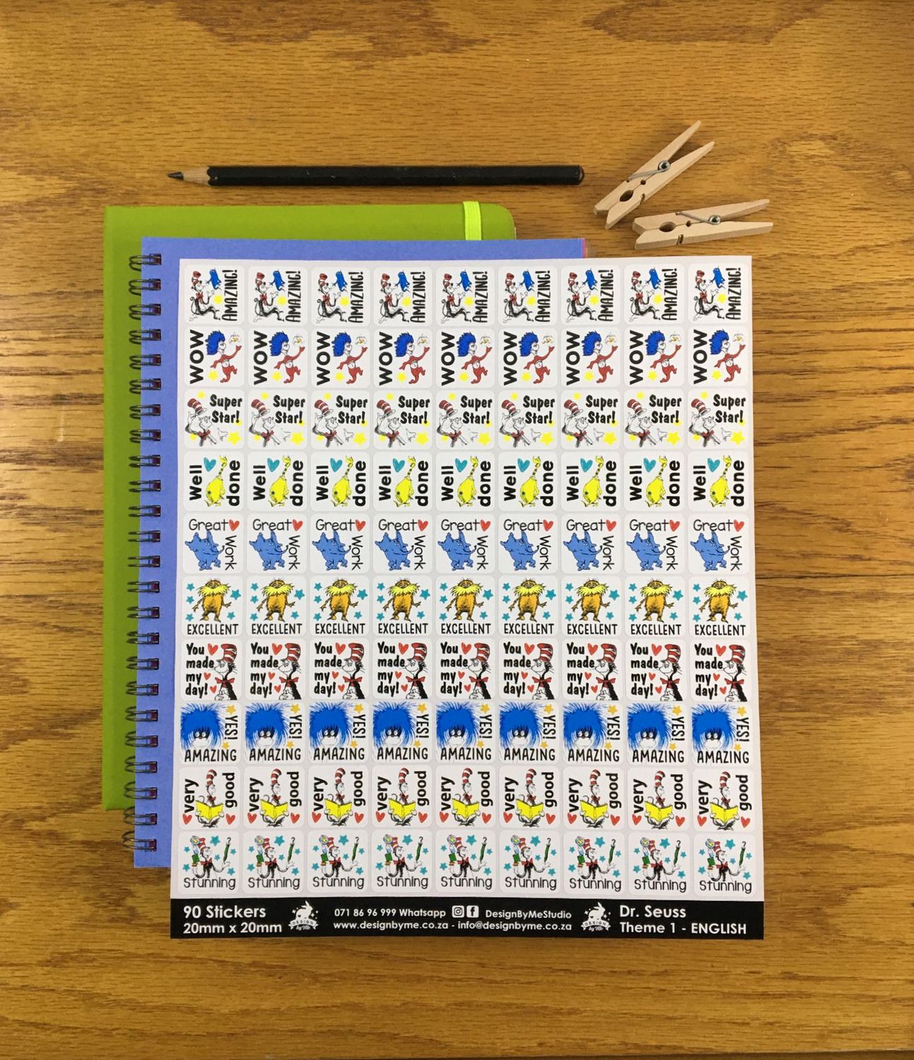 Dr. Seuss Theme 1 Reward Stickers - English