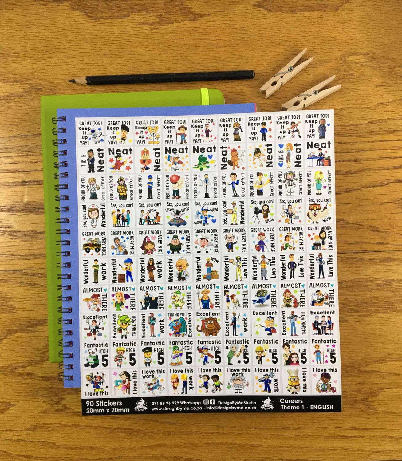 Careers Theme 1 Reward Stickers - English
