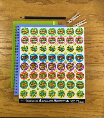 Comic Strip Theme 2 Reward Stickers - English