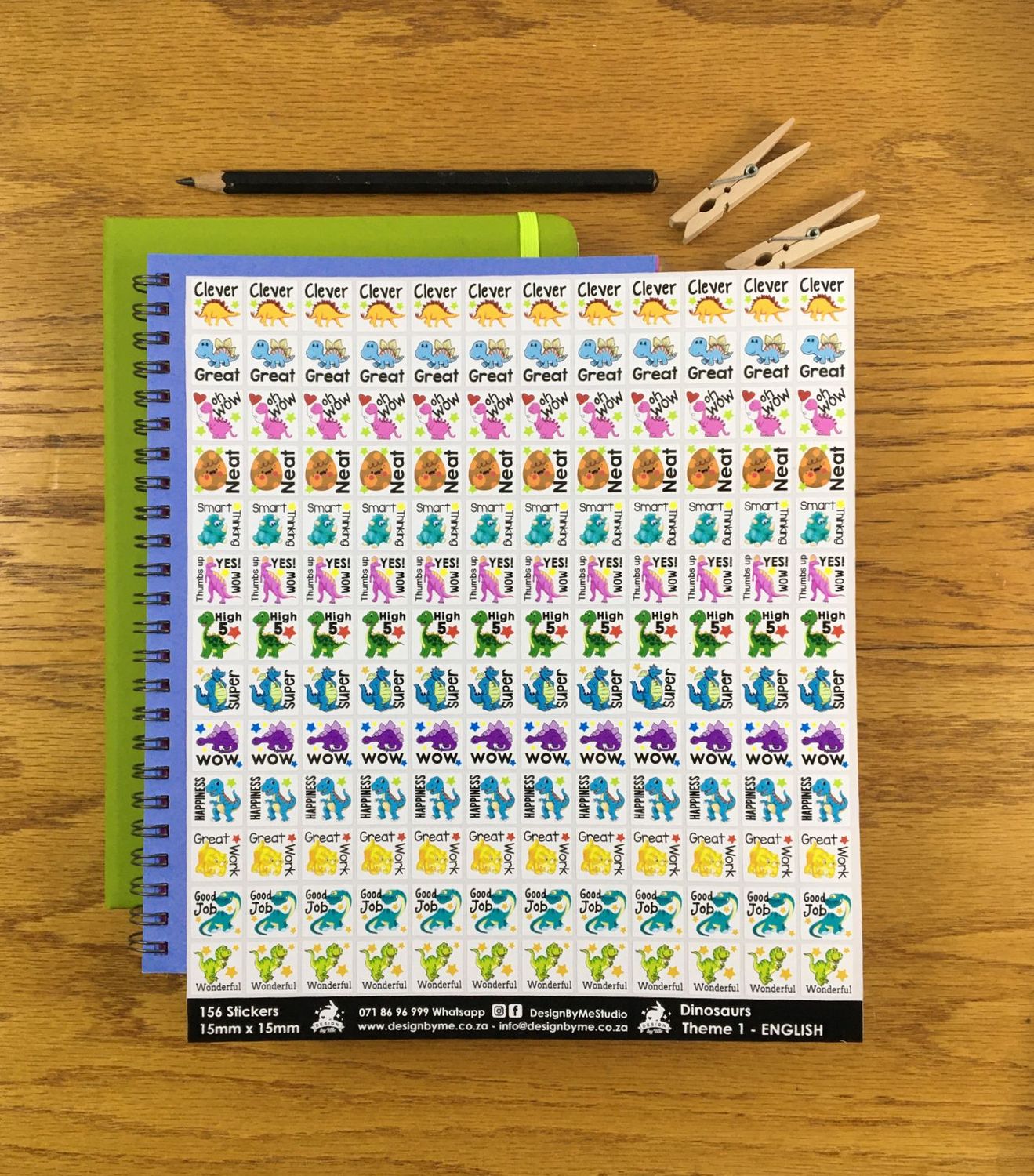 Dinosaurs Theme 1 Reward Stickers - English