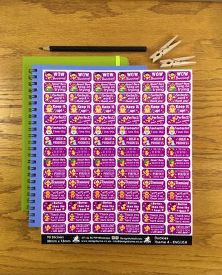 Duckies Theme 4 Reward Stickers - English