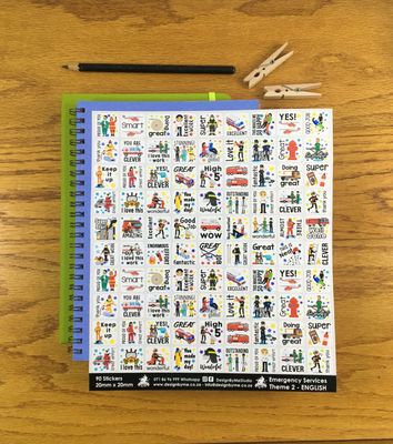Emergency Services Theme 2 Reward Stickers - English