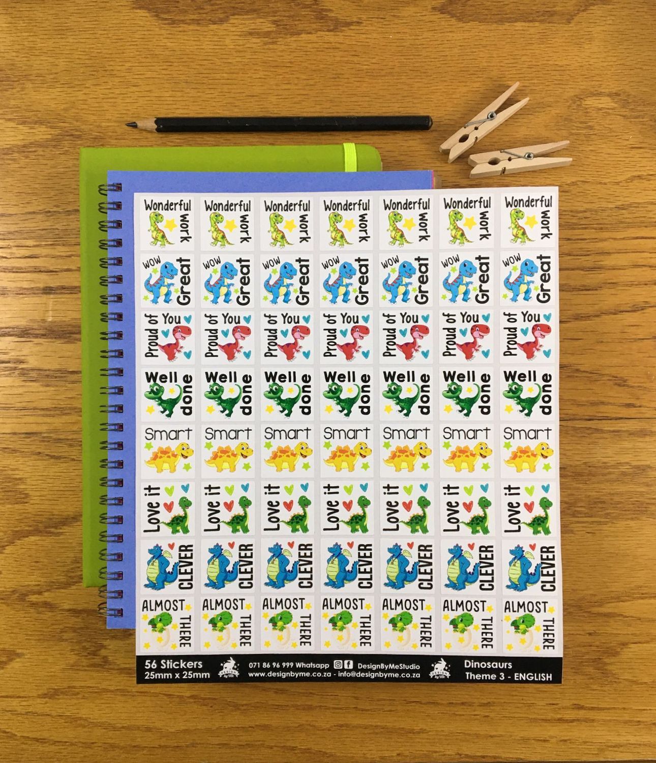 Dinosaurs Theme 3 Reward Stickers - English