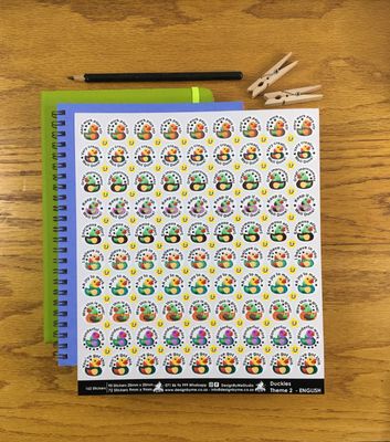 Duckies Theme 2 Reward Stickers - English
