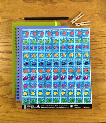Fish Theme 2 Reward Stickers - English