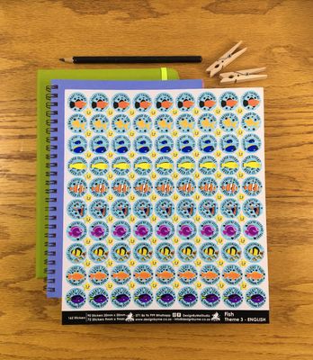 Fish Theme 3 Reward Stickers - English