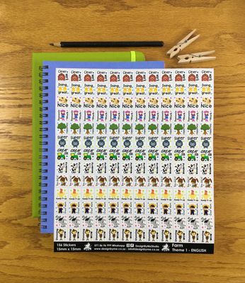 Farm Theme 1 Reward Stickers - English