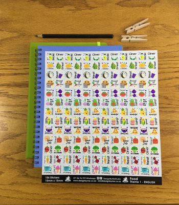 Food Theme 1 Reward Stickers - English