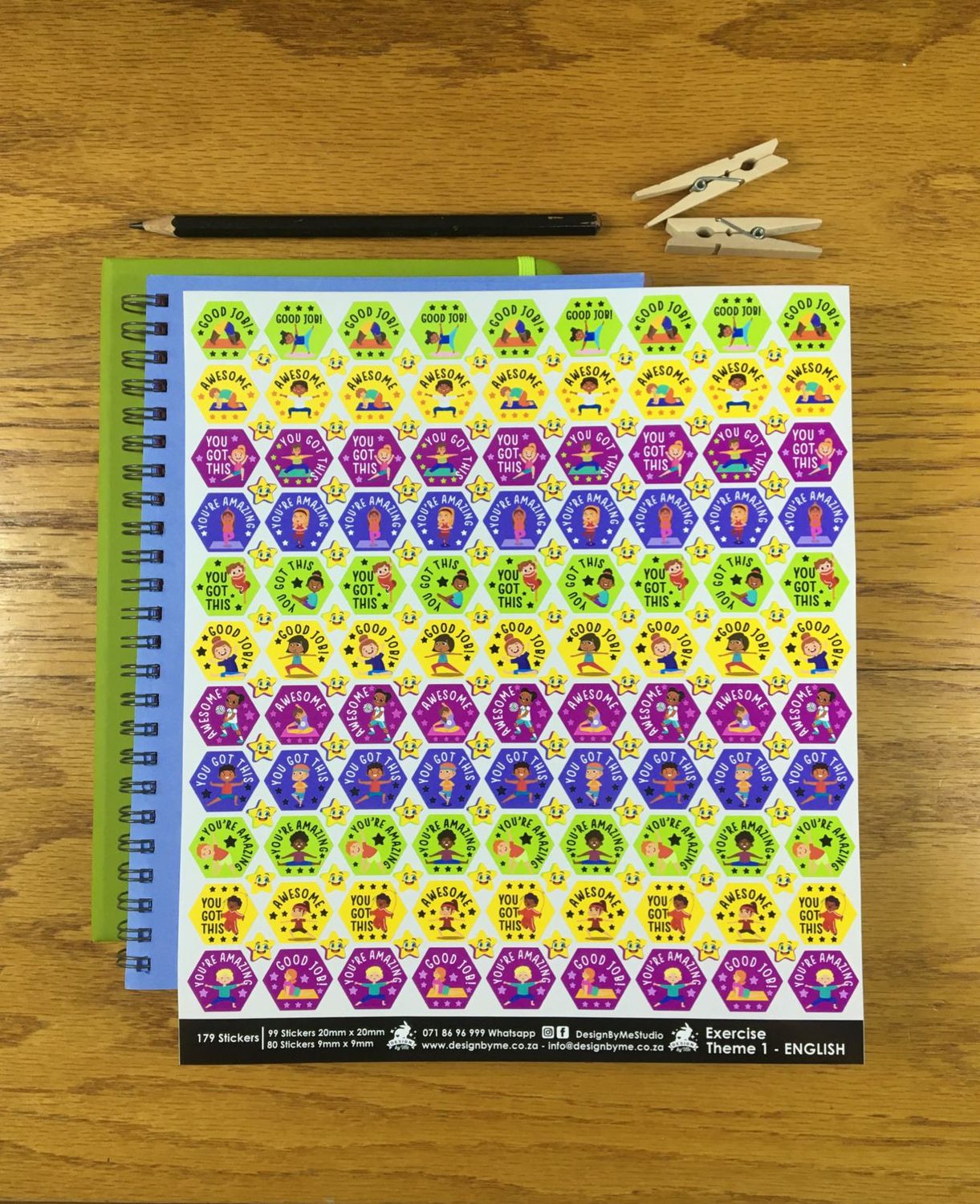 Exercise Theme 1 Reward Stickers - English