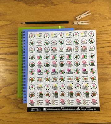Floral Theme 3 Protea Reward Stickers  - English