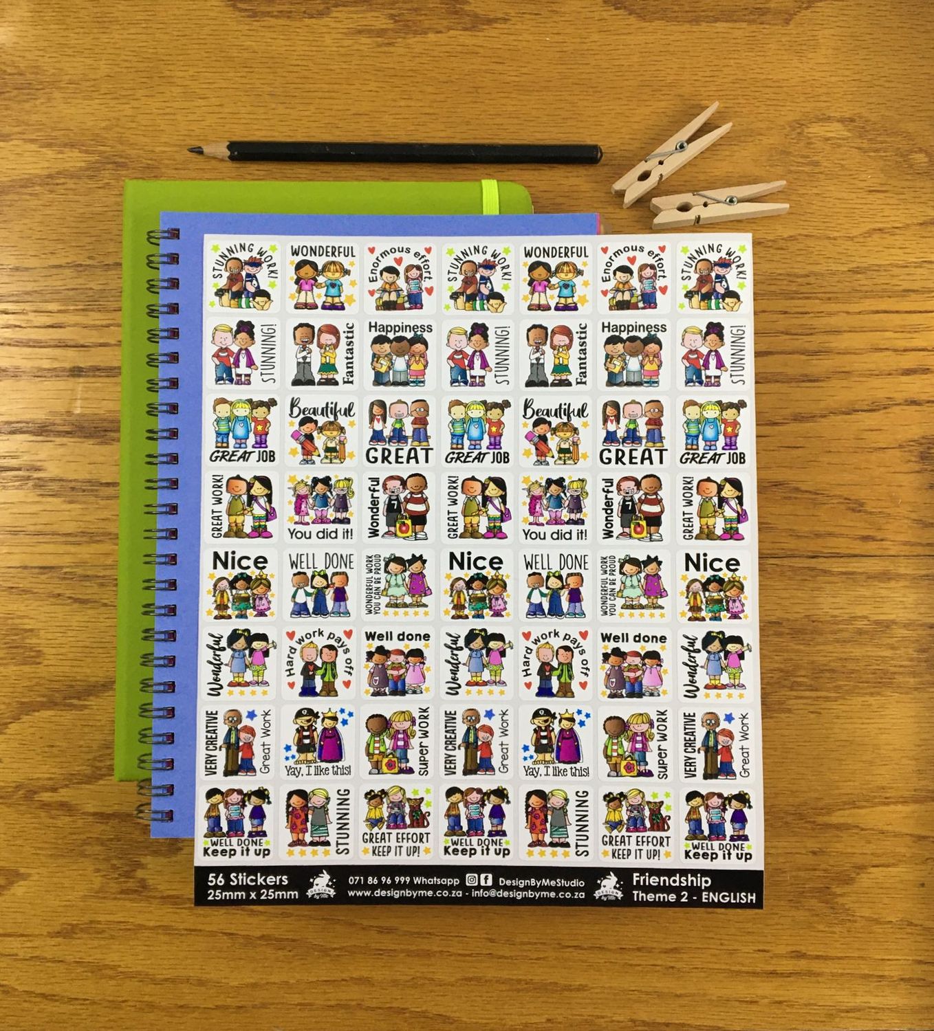 Friendship Theme 2 Reward Stickers - English