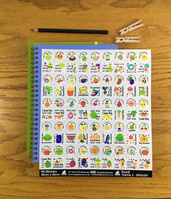 Food Theme 2 Reward Stickers - English