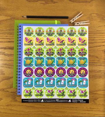 Garden Friends Theme 1Reward Stickers  - English
