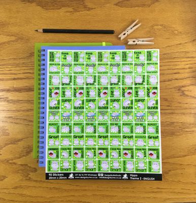 Hippo Theme 2 Reward Stickers - English