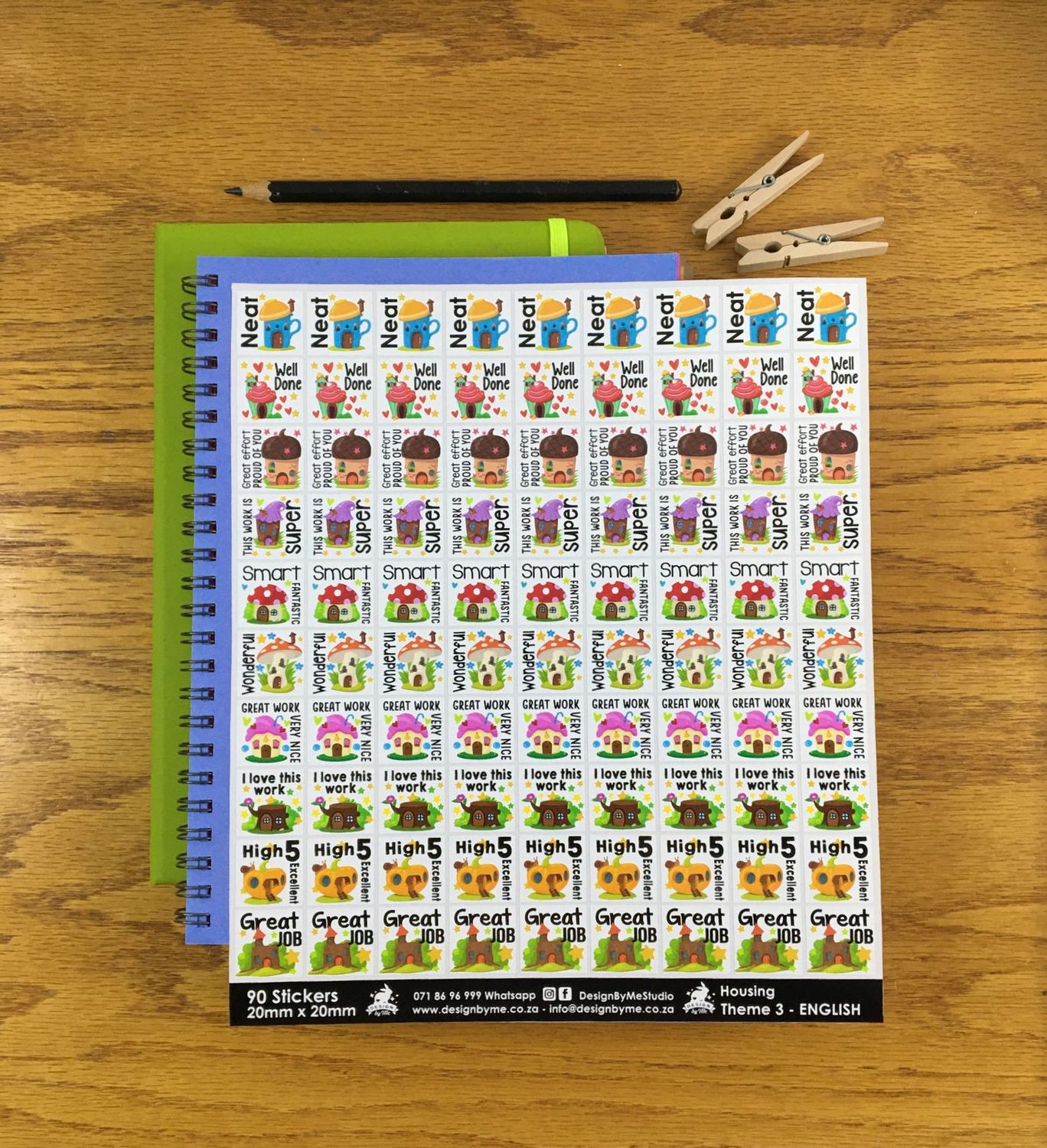 Housing Theme 3 Reward Stickers - English