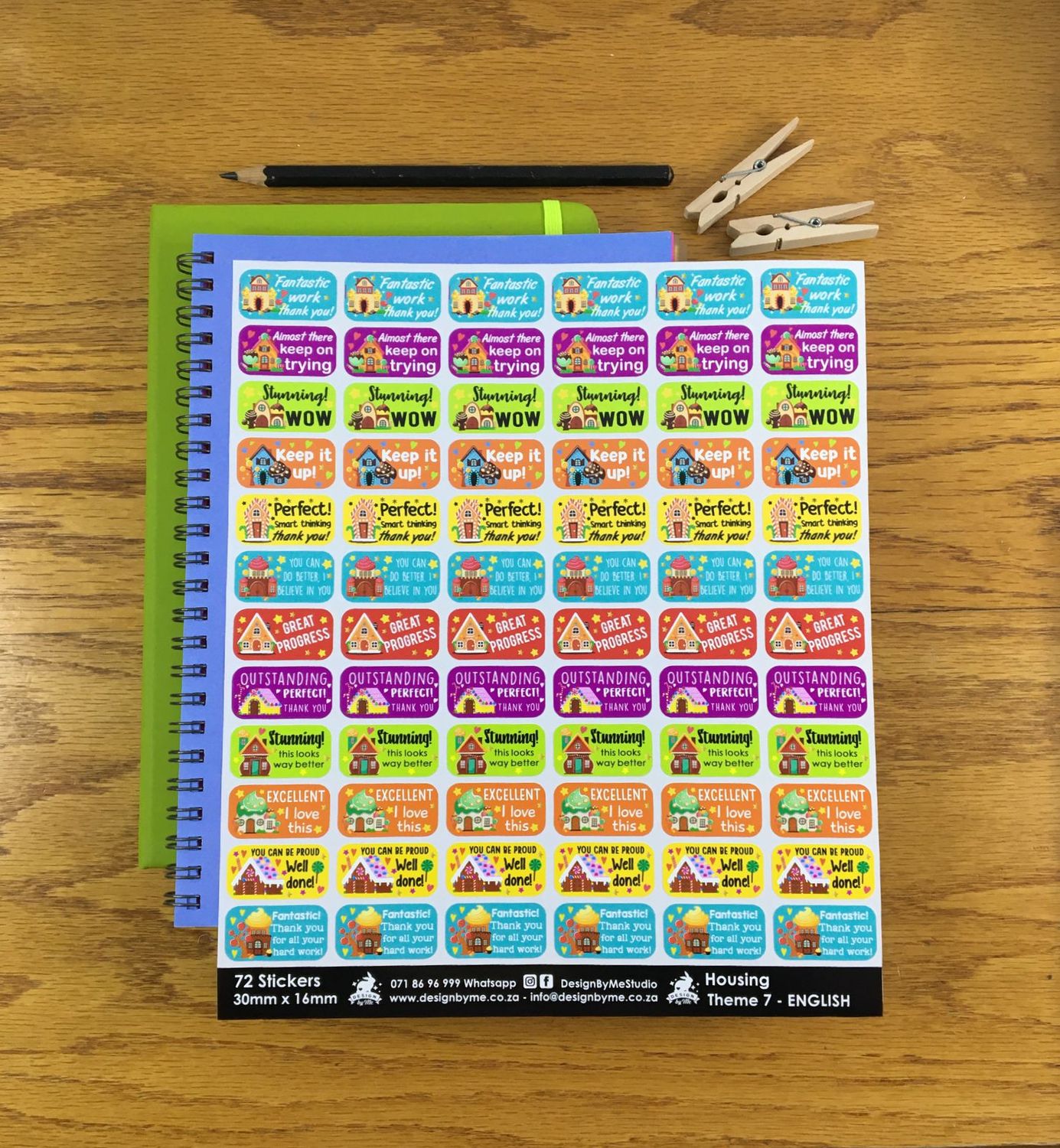 Housing Theme 7 Reward Stickers - English