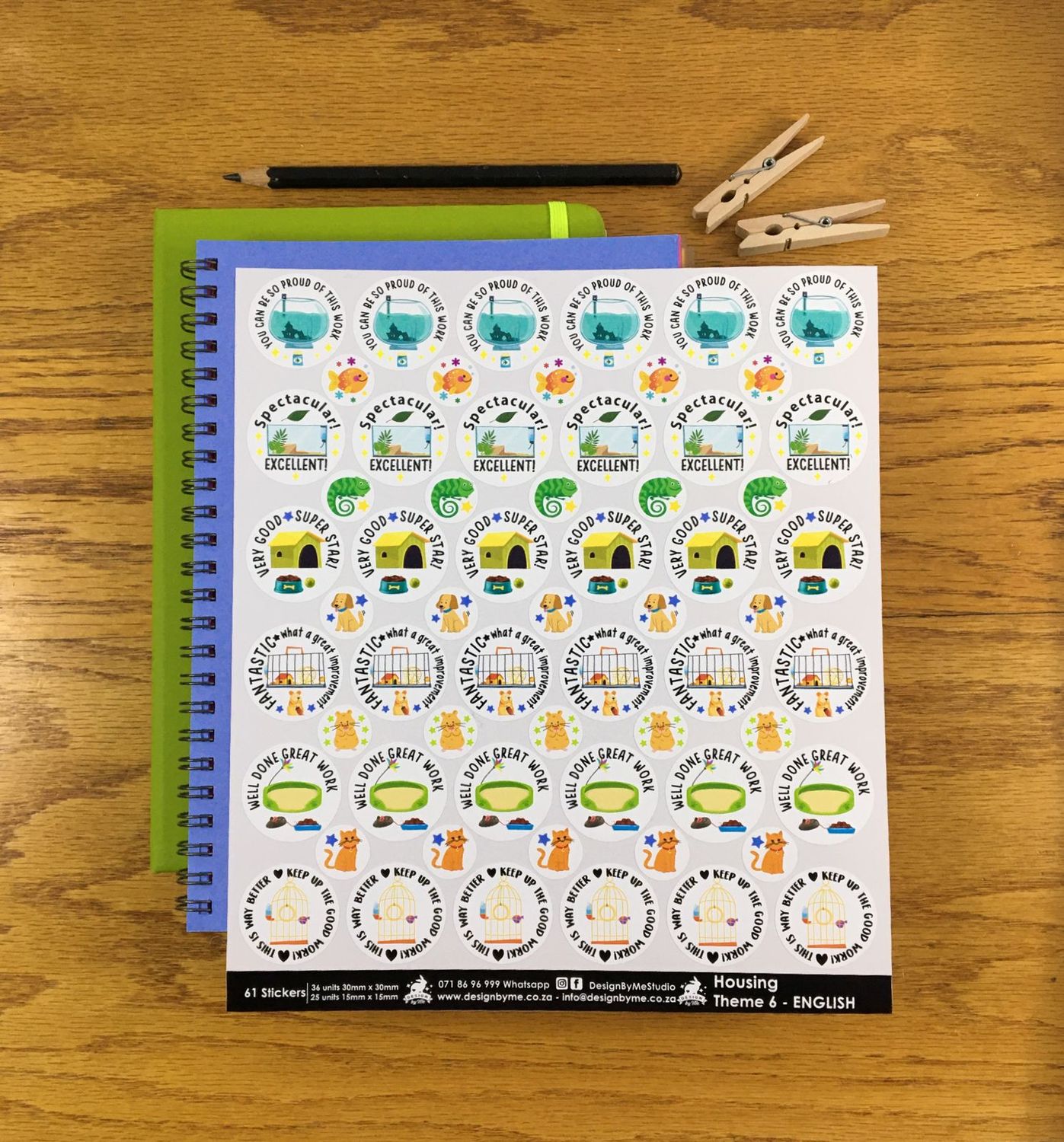 Housing Theme 6 Reward Stickers - English