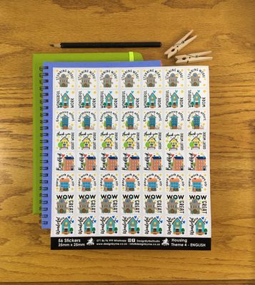 Housing Theme 4 Reward Stickers - English