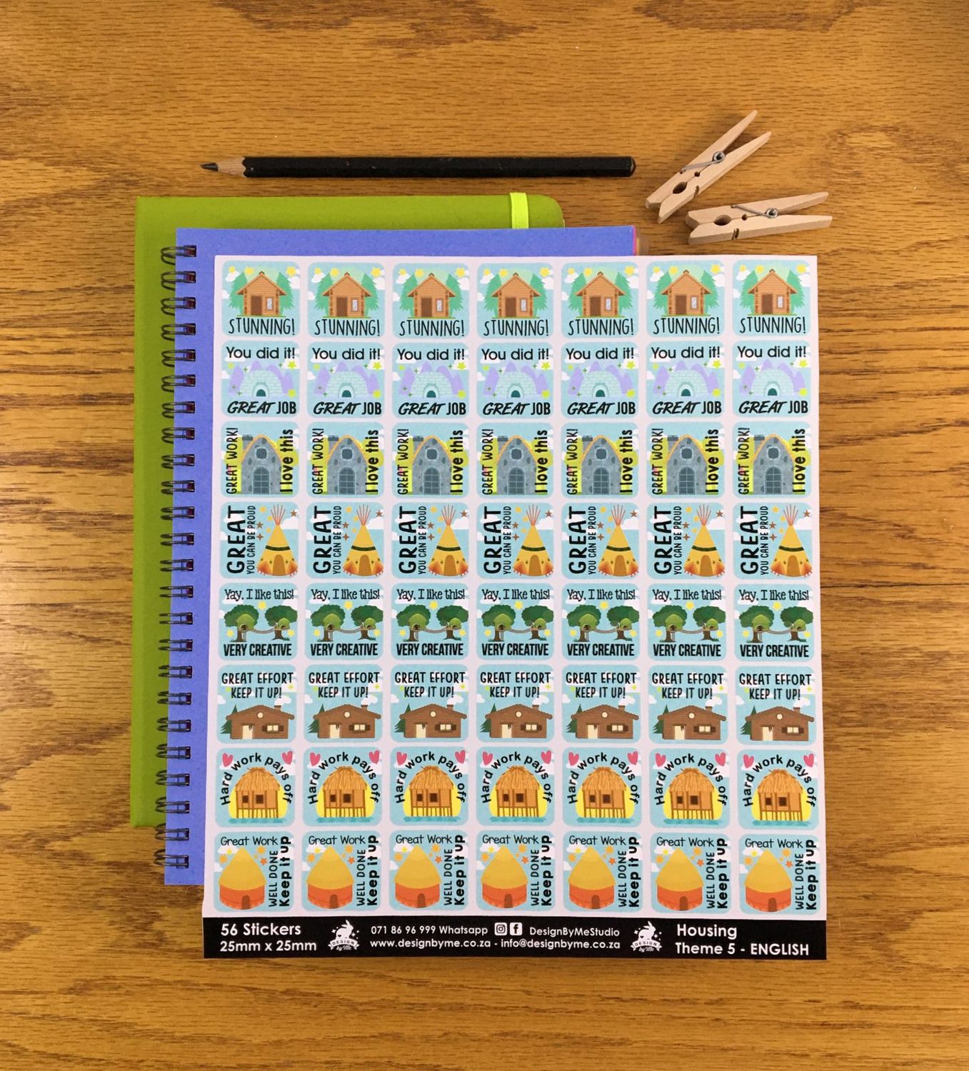 Housing Theme 5 Reward Stickers - English