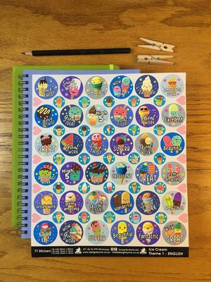 Ice Cream Theme 1 Reward Stickers - English