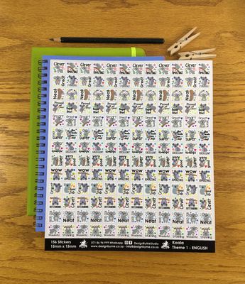 Koala Theme 1 Reward Stickers - English