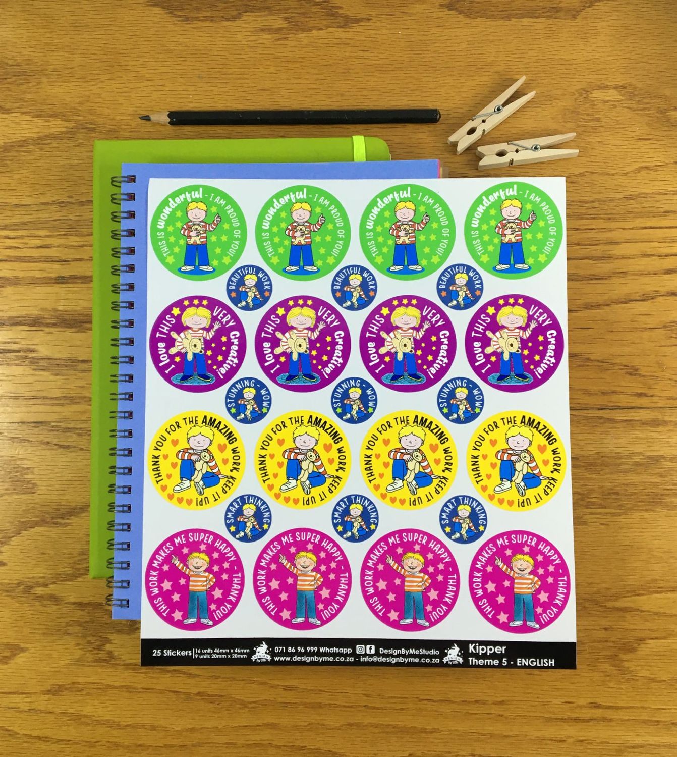 Kipper and Friends Theme 5 Reward Stickers - English