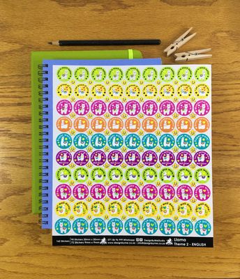 Llama Theme 2 Reward Stickers - English
